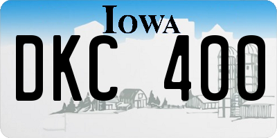 IA license plate DKC400