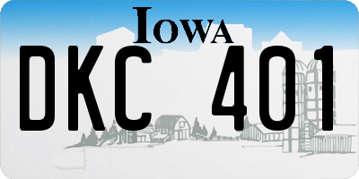 IA license plate DKC401