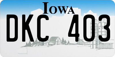 IA license plate DKC403