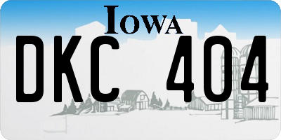 IA license plate DKC404