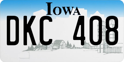 IA license plate DKC408