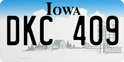 IA license plate DKC409
