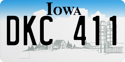 IA license plate DKC411