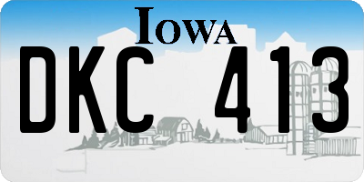 IA license plate DKC413