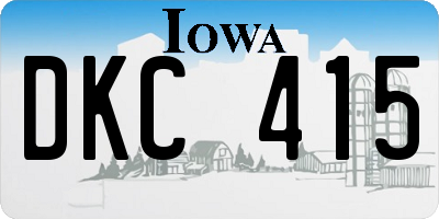 IA license plate DKC415