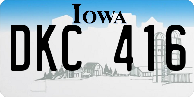 IA license plate DKC416