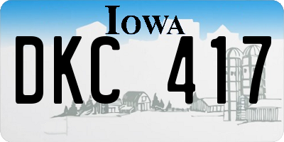 IA license plate DKC417