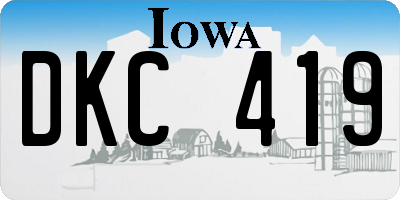 IA license plate DKC419
