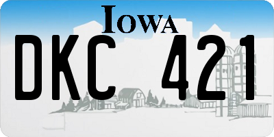 IA license plate DKC421