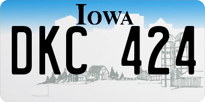 IA license plate DKC424