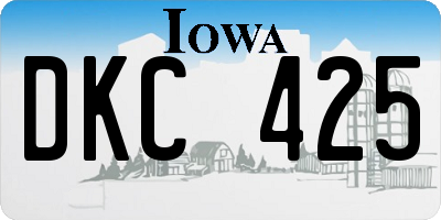 IA license plate DKC425