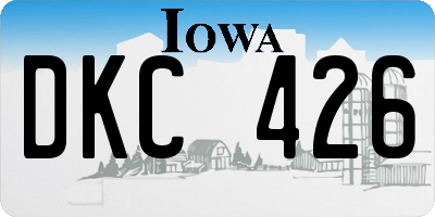 IA license plate DKC426