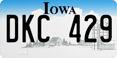 IA license plate DKC429