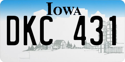 IA license plate DKC431