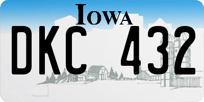 IA license plate DKC432