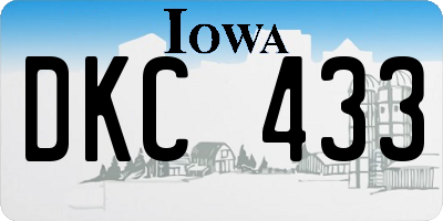 IA license plate DKC433