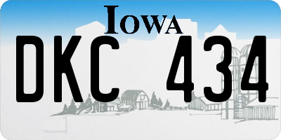 IA license plate DKC434