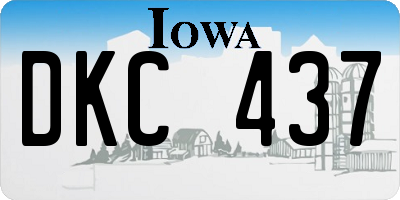 IA license plate DKC437