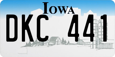 IA license plate DKC441