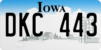 IA license plate DKC443