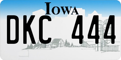 IA license plate DKC444