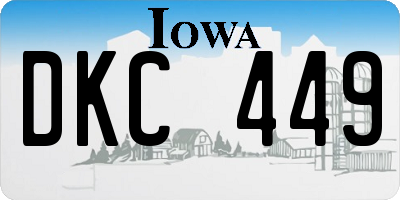 IA license plate DKC449