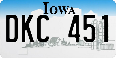 IA license plate DKC451