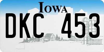 IA license plate DKC453