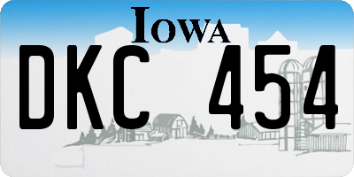 IA license plate DKC454