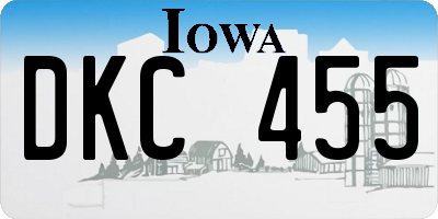 IA license plate DKC455