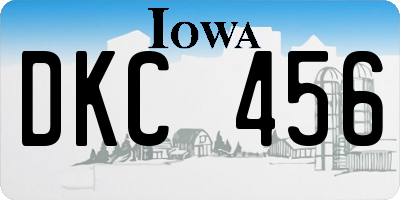 IA license plate DKC456