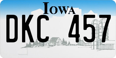 IA license plate DKC457