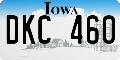 IA license plate DKC460
