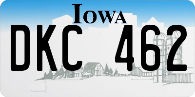 IA license plate DKC462