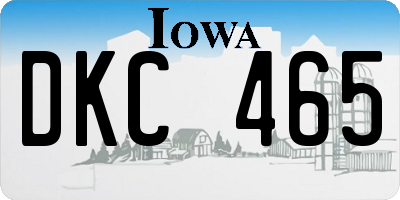 IA license plate DKC465