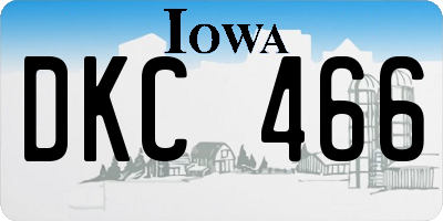 IA license plate DKC466