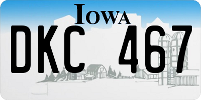 IA license plate DKC467