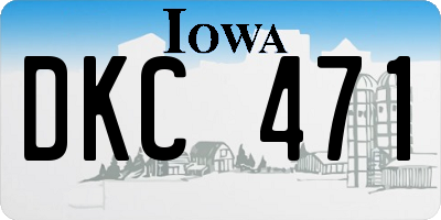 IA license plate DKC471