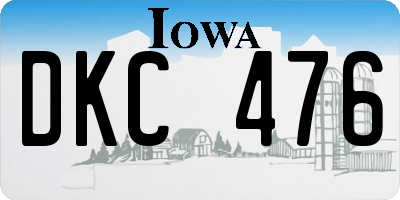 IA license plate DKC476