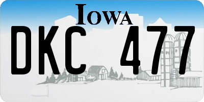 IA license plate DKC477