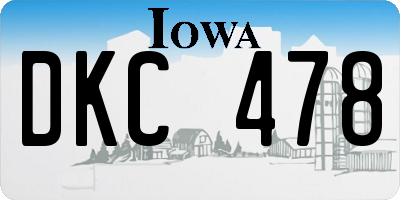 IA license plate DKC478