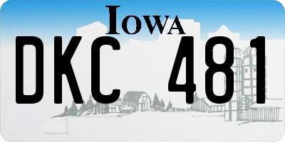 IA license plate DKC481
