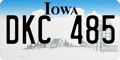 IA license plate DKC485