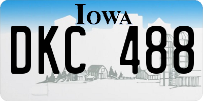 IA license plate DKC488