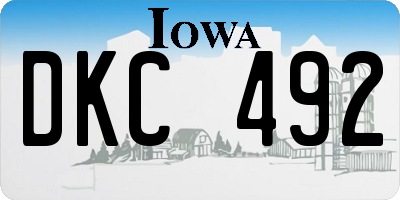 IA license plate DKC492