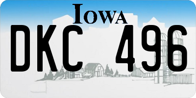 IA license plate DKC496