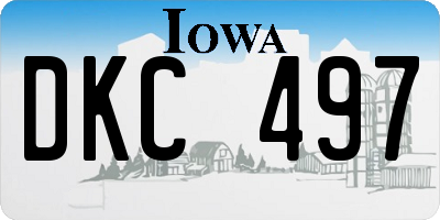 IA license plate DKC497