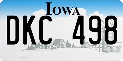 IA license plate DKC498
