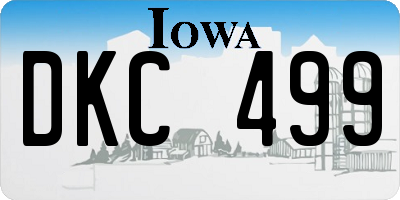 IA license plate DKC499