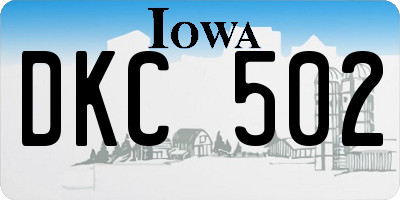 IA license plate DKC502